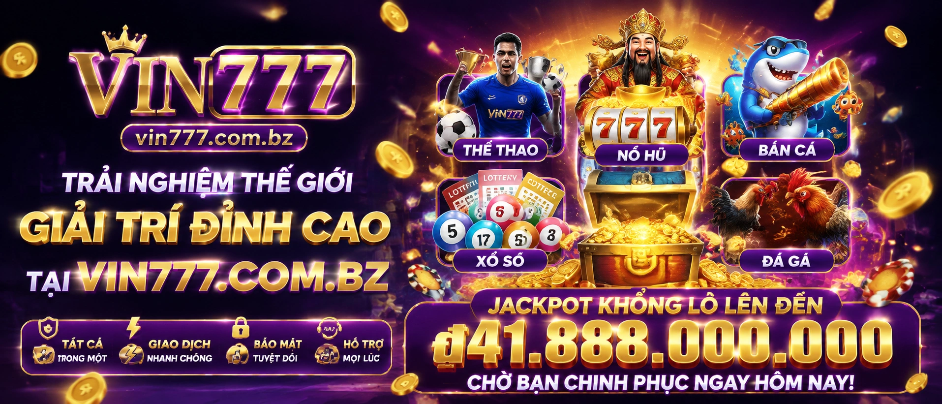 VIN777 giao diện trang chủ giải trí online