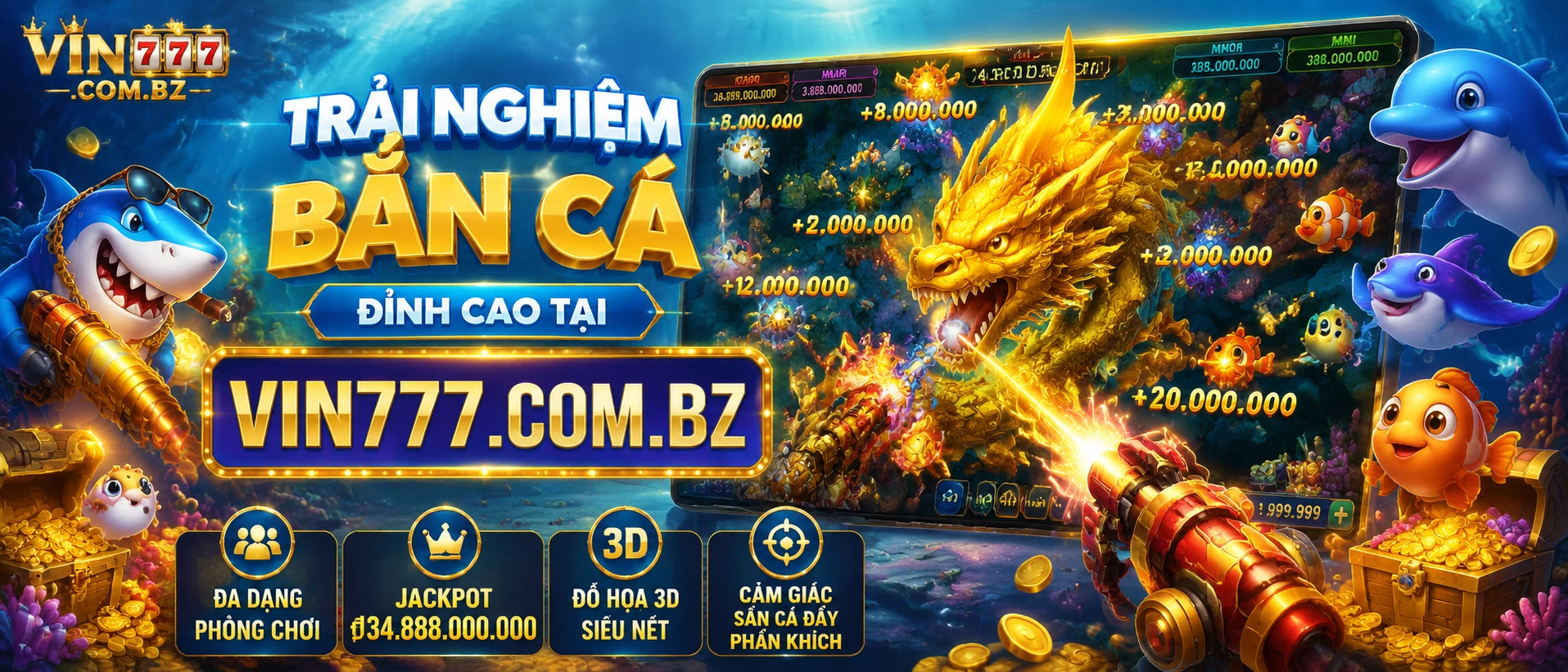 Bắn Cá Đại Dương 3D với chủ đề biển sâu