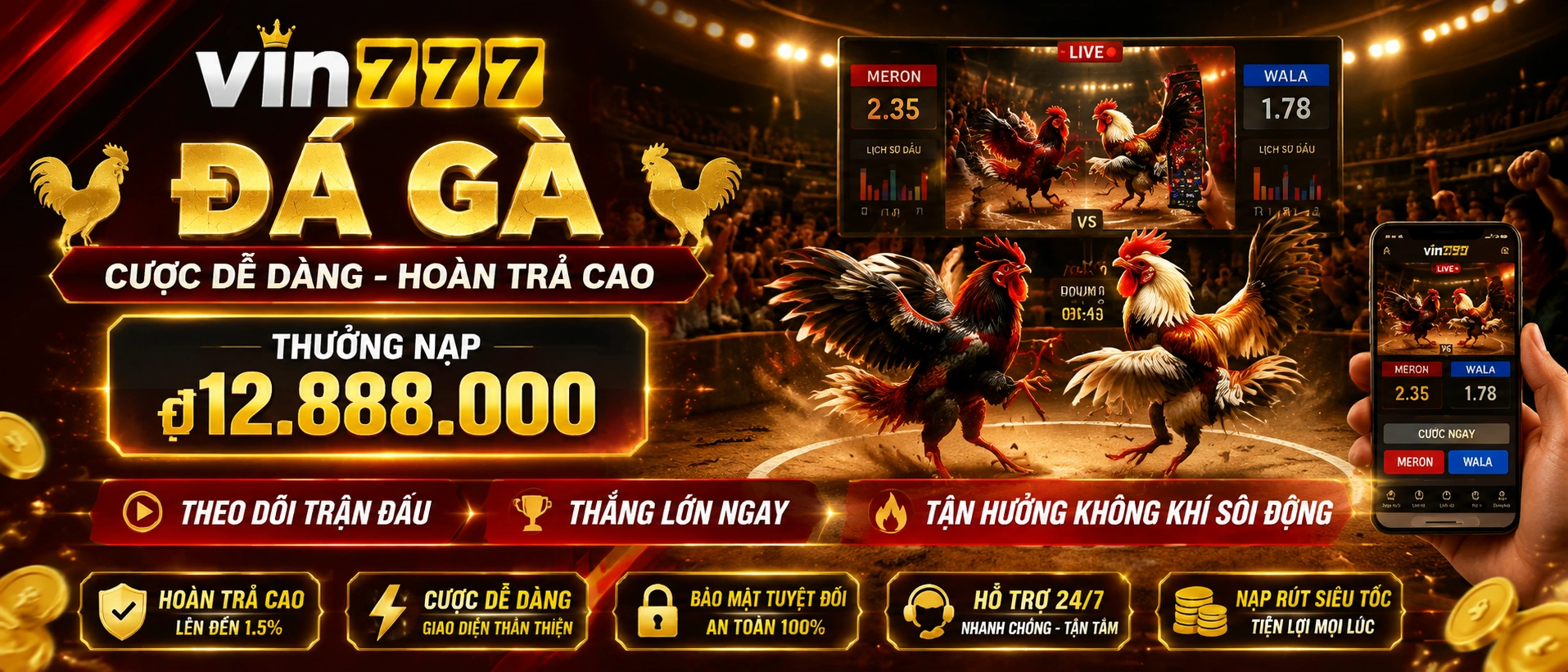 Không gian Đá Gà trên Vin777