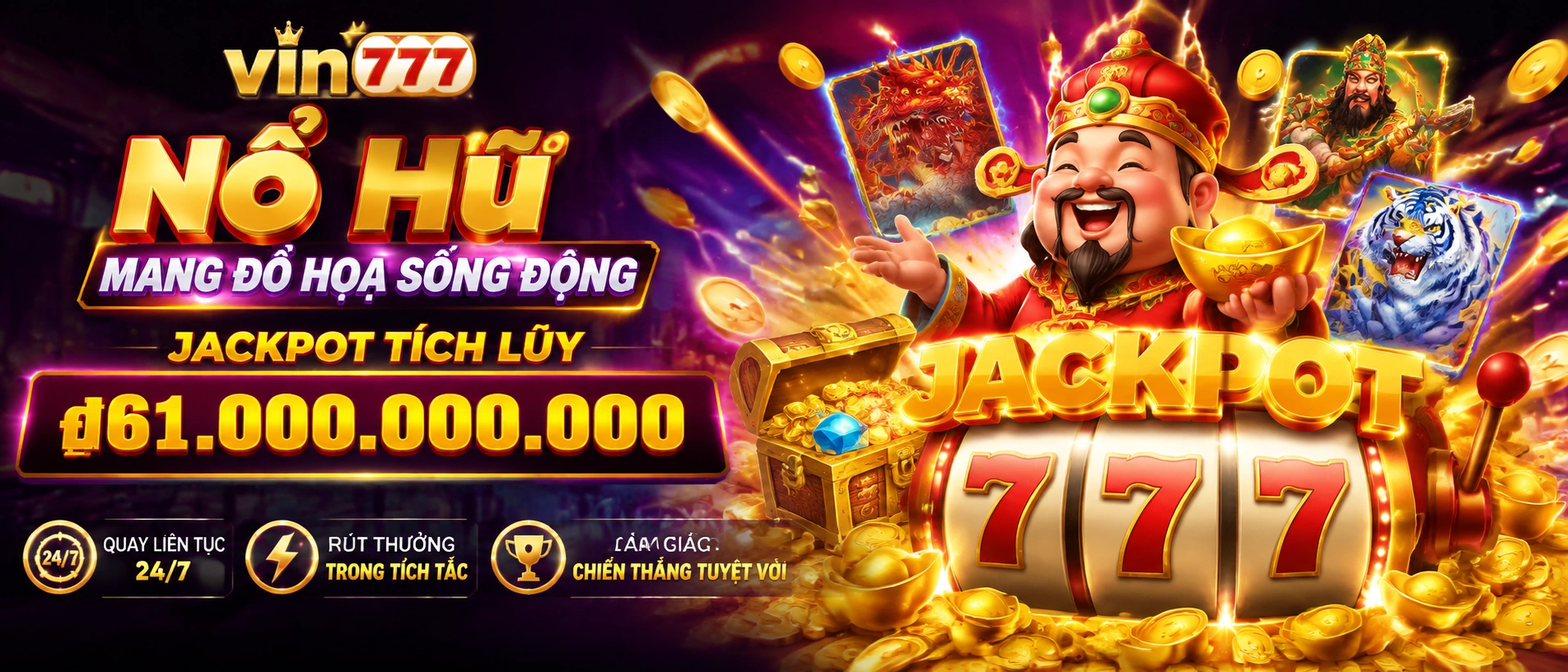 Giao diện game slot nổ hũ trên điện thoại với bố cục card rõ ràng