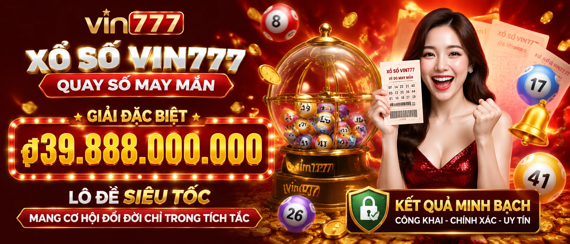 Giao diện Xổ Số Online trên vin777.com.bz